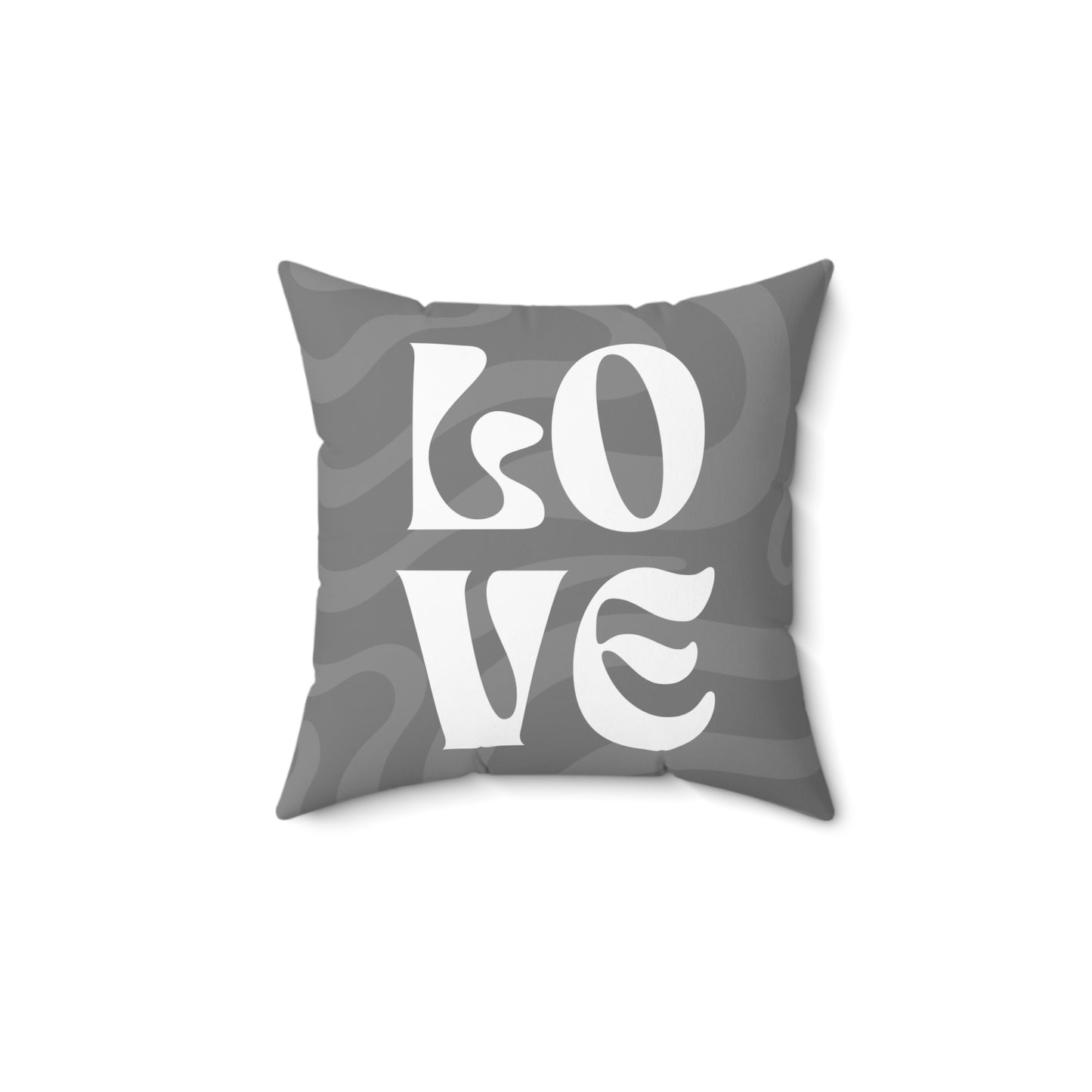 Grey LOVE Throw Pillow